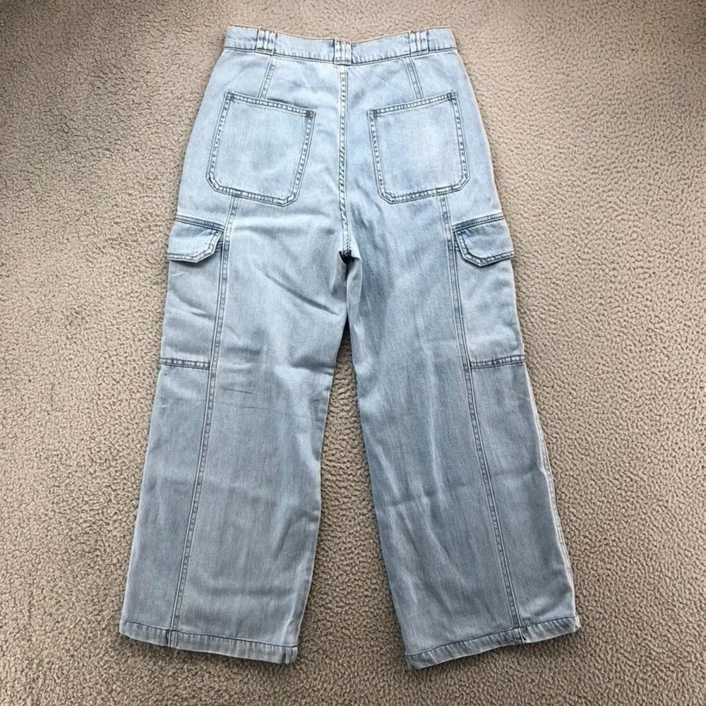 Hudson Cargo Jeans Womens 27 4 Spring Indigo Blue High Rise Wide Leg Hemmed